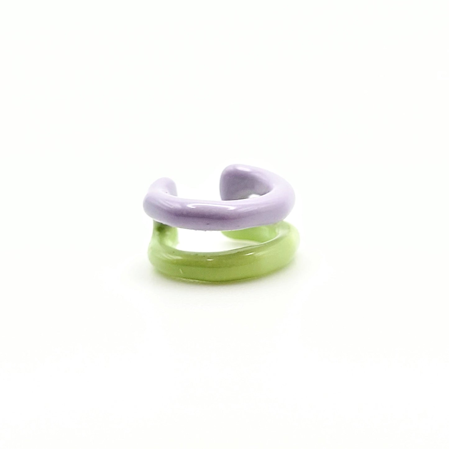 TWO TONE EAR CUFF [Single Cuff] - Purple & Green