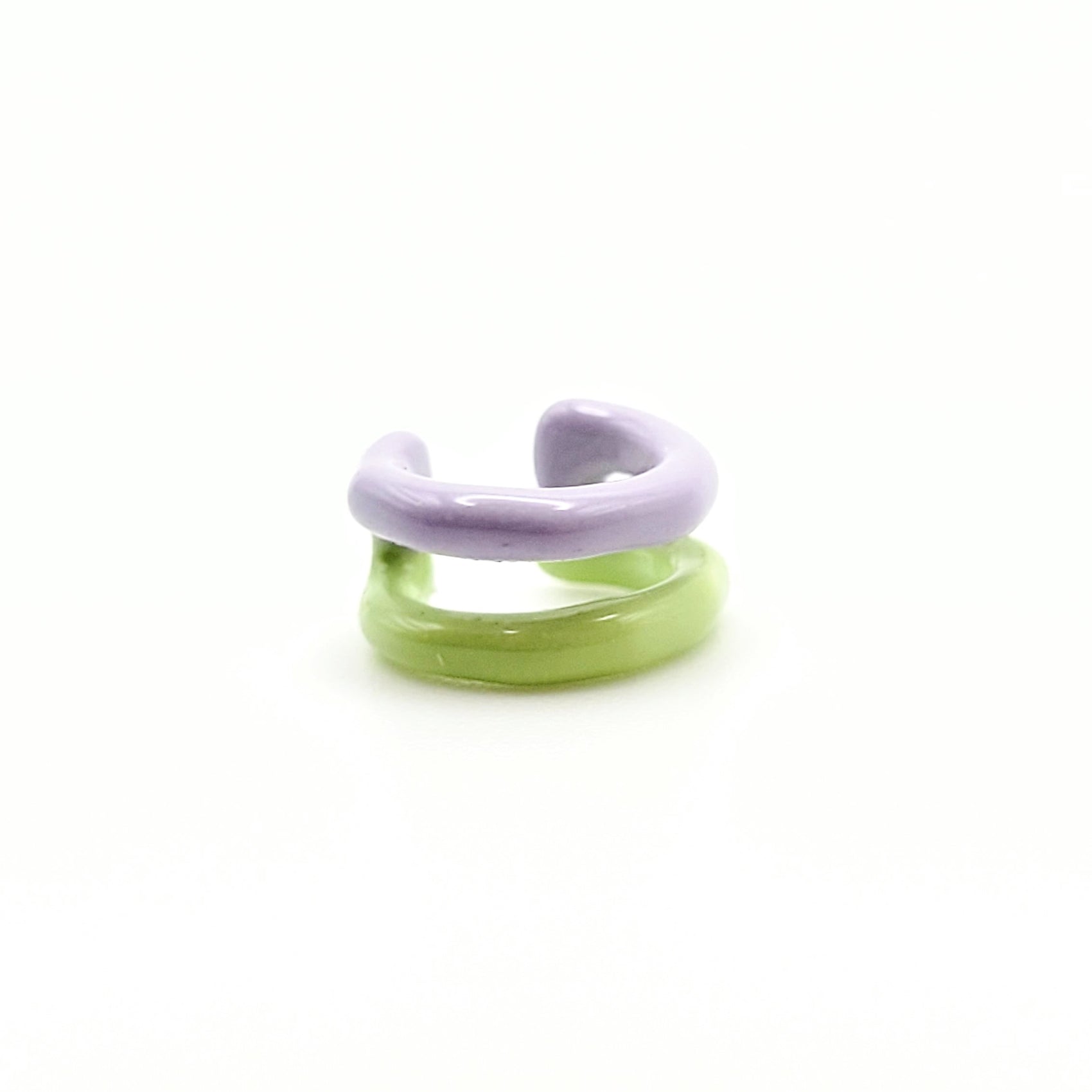 TWO TONE EAR CUFF [Single Cuff] - Purple & Green