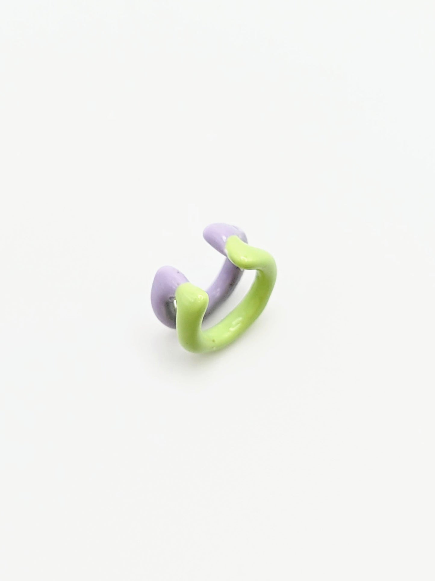 TWO TONE EAR CUFF [Single Cuff] - Purple & Green