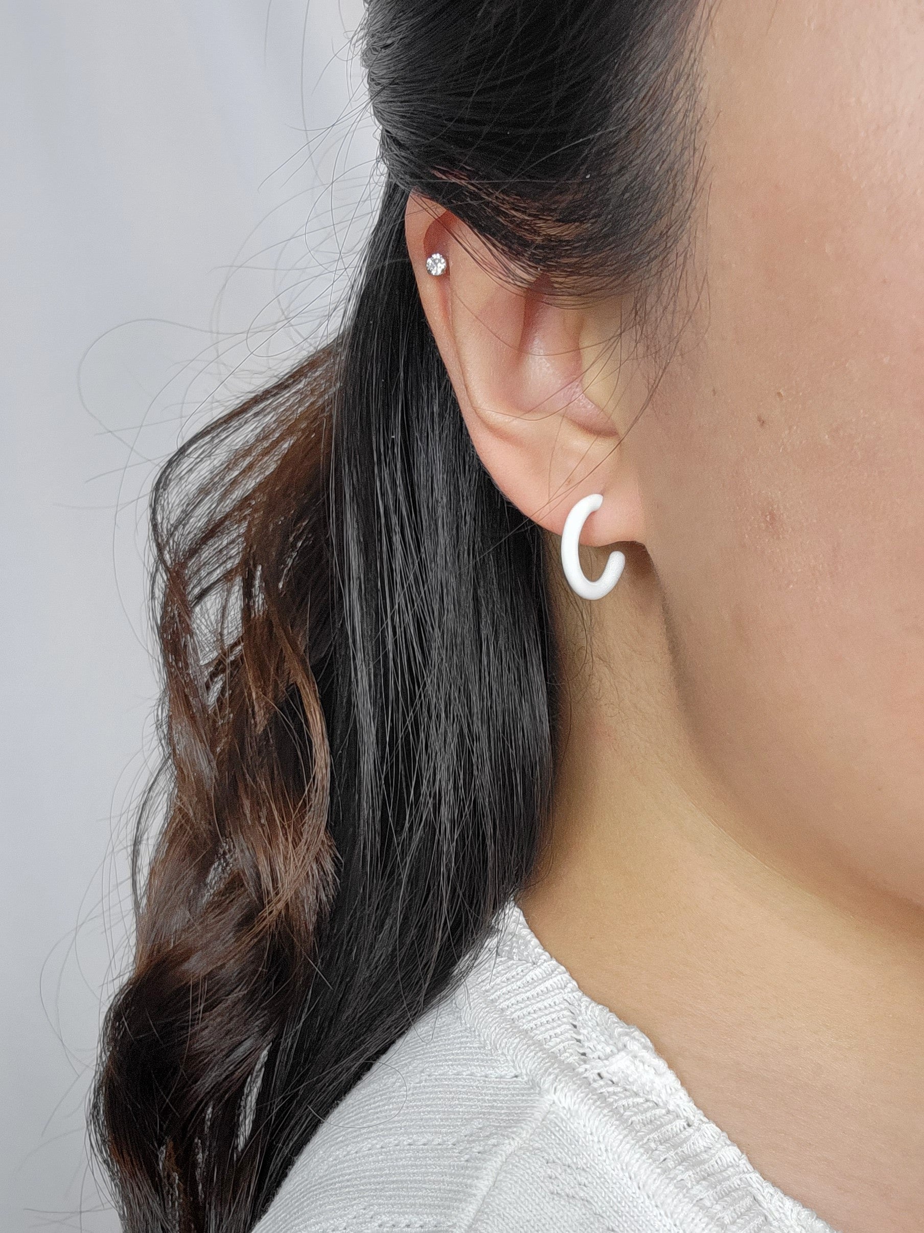 [BLACKMUSE] 925silver☆Color epoxy mini hoops Earrings small-huggie-hoop-earrings-