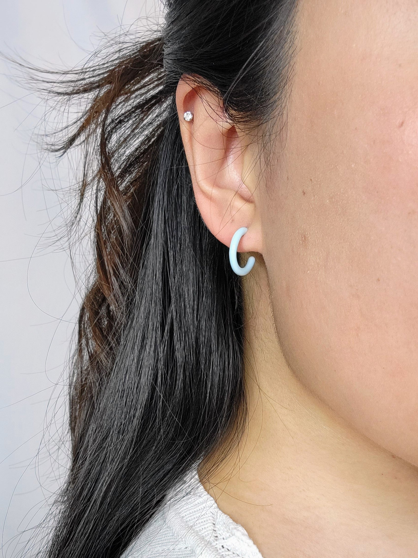 MINI HOOPS in Sky Blue