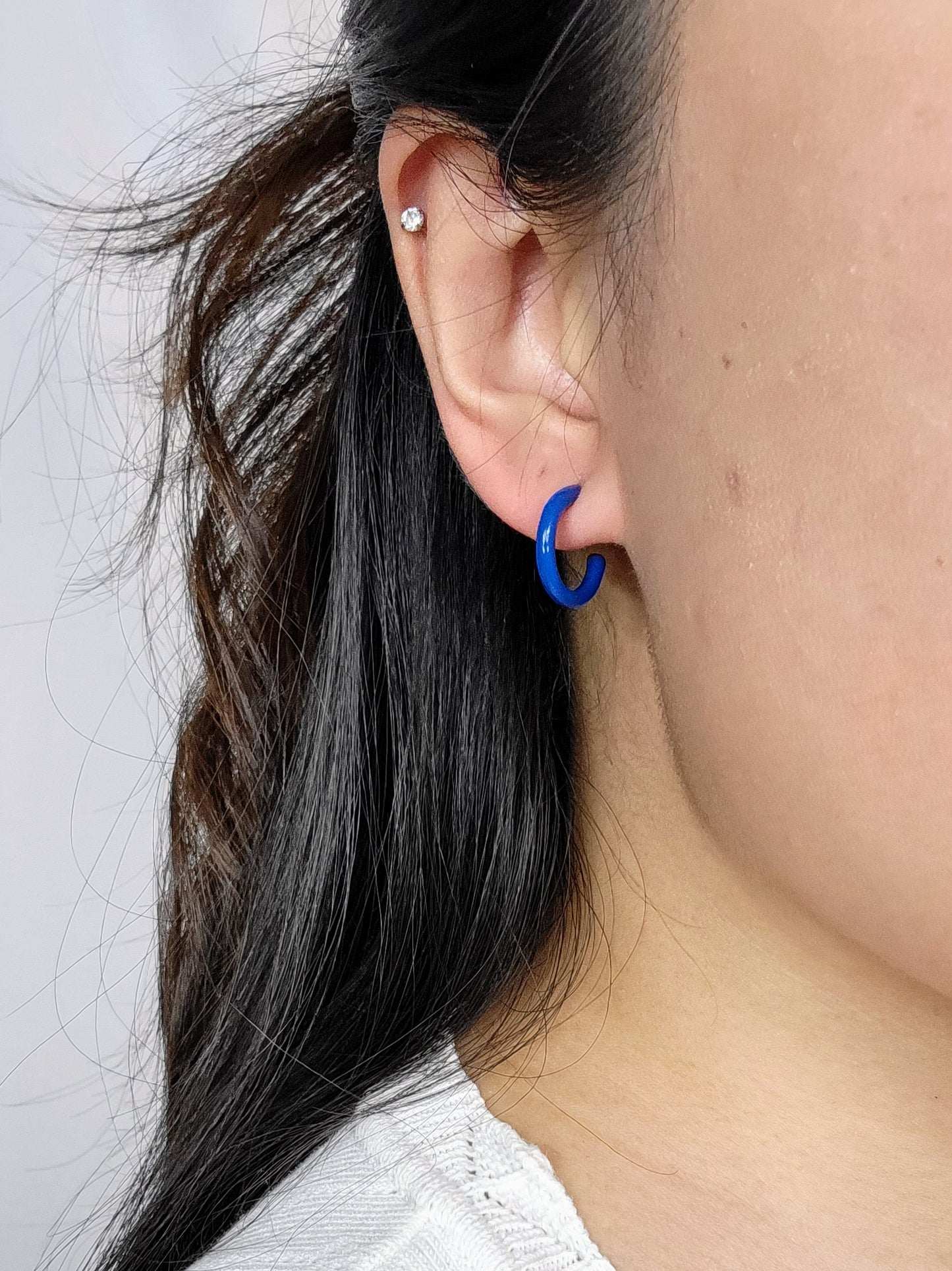 MINI HOOPS in Ocean Blue