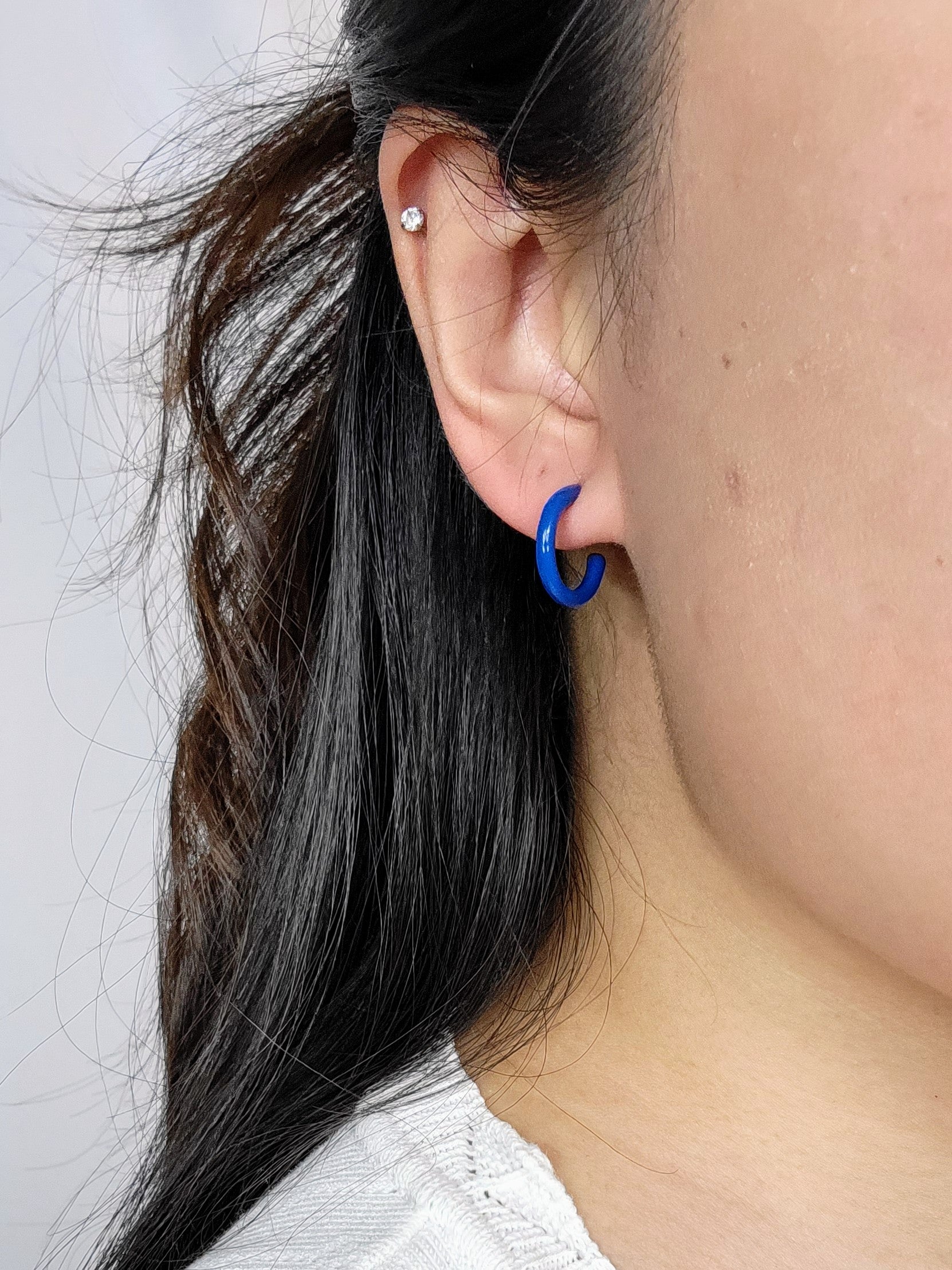 MINI HOOPS in Ocean Blue