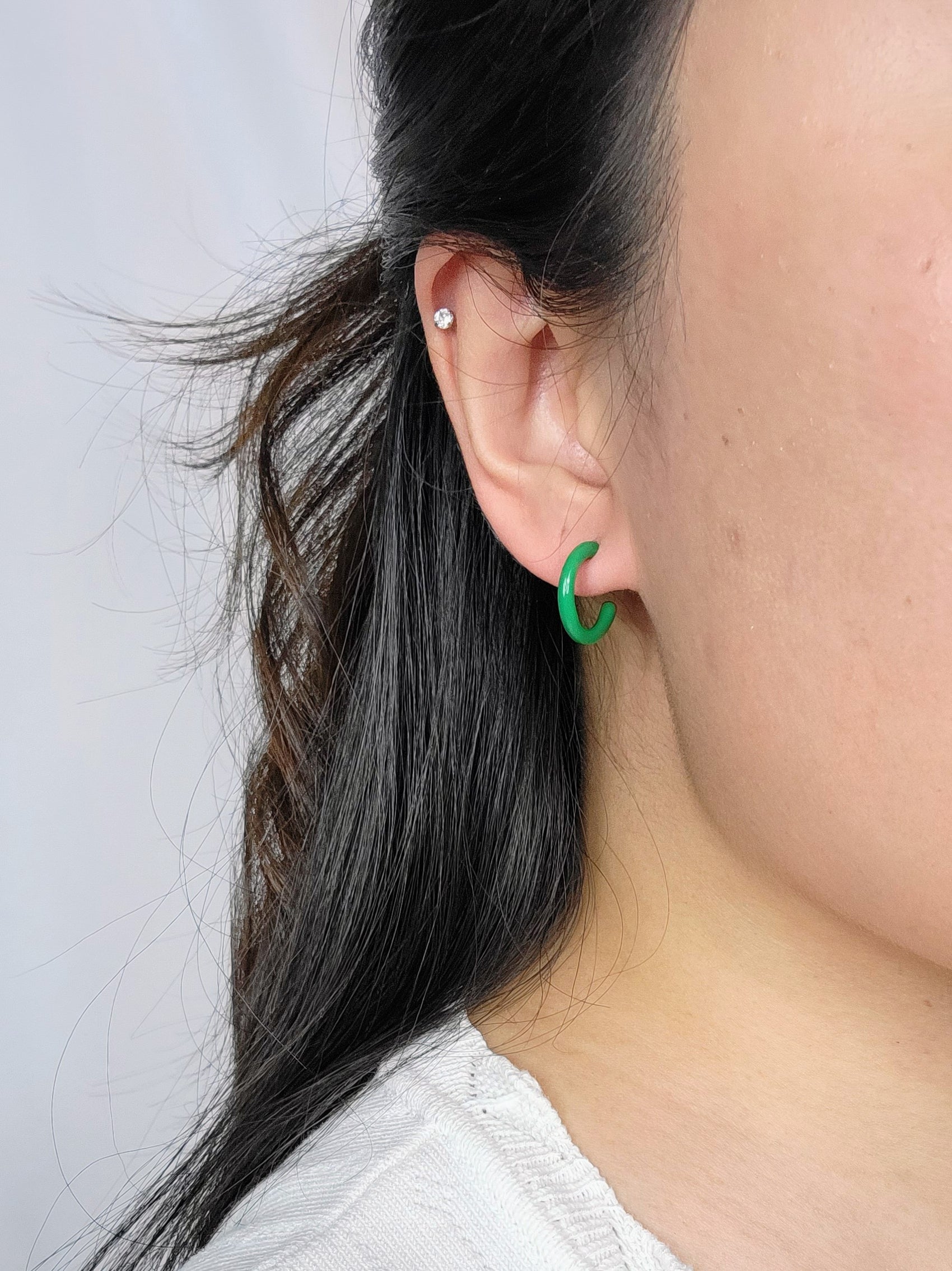 MINI HOOPS in Forest Green