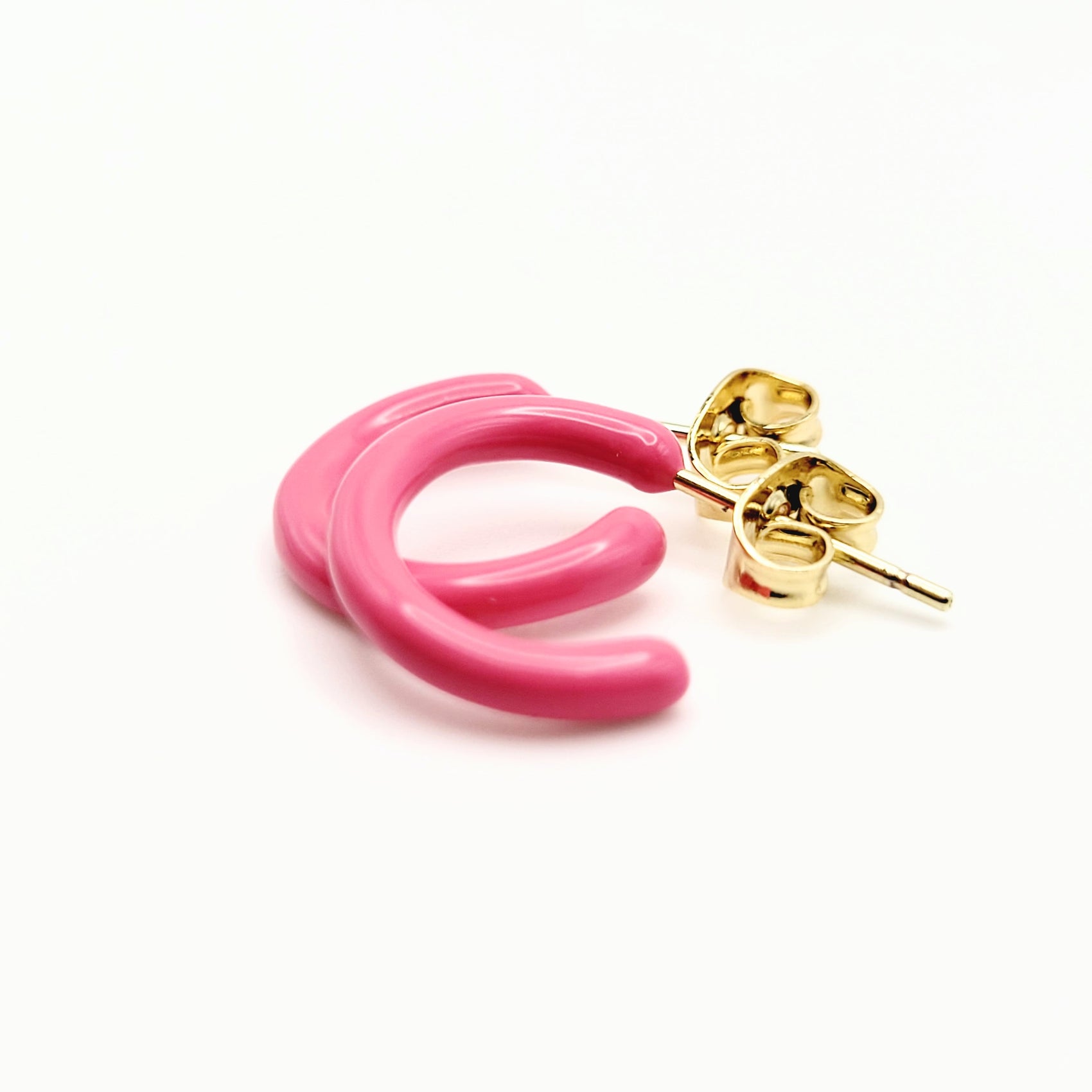 MINI HOOPS in Bubblegum Pink