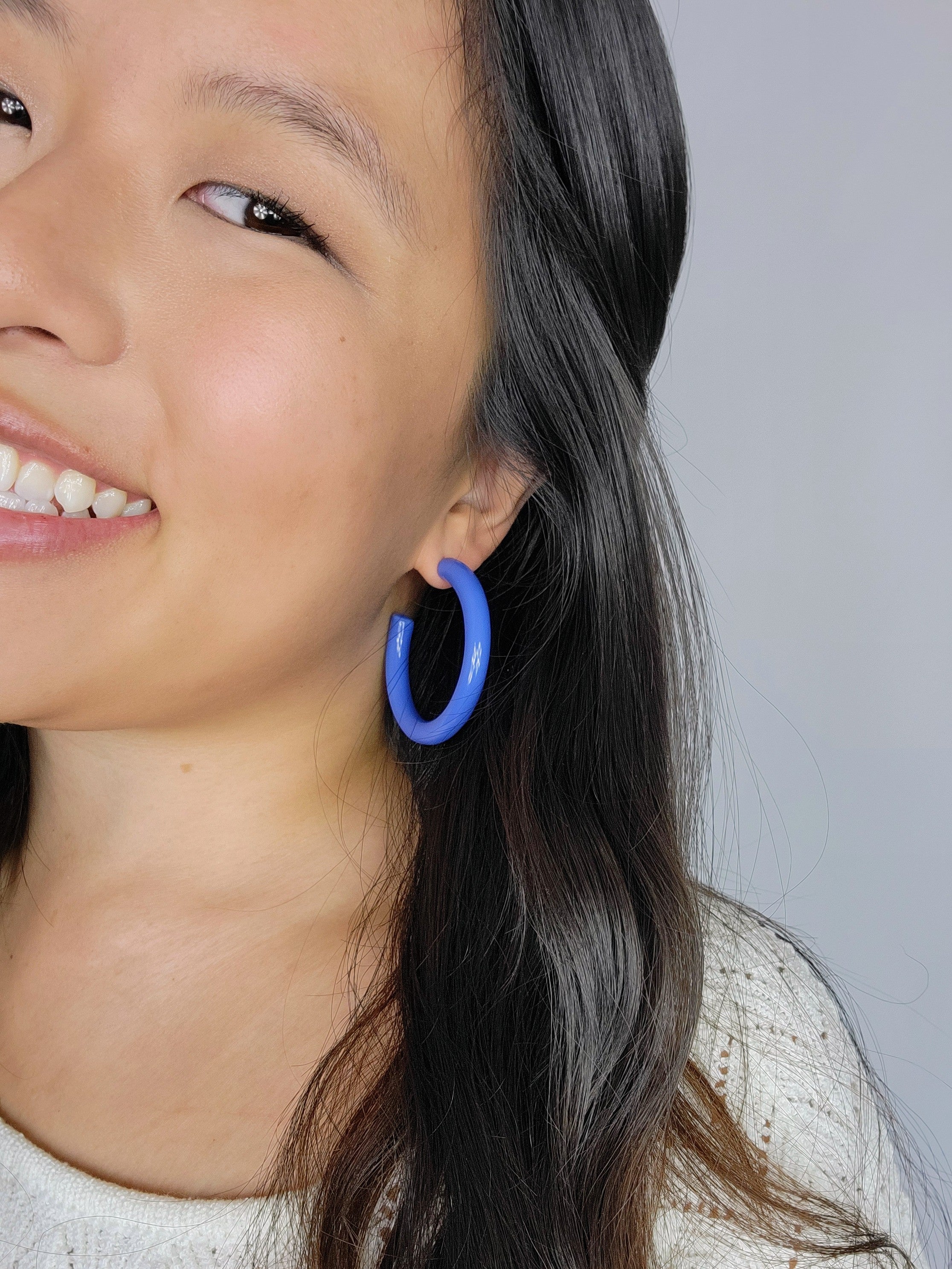 CHUNKY HOOP - Cornflower Blue – Love Ko Jewelry