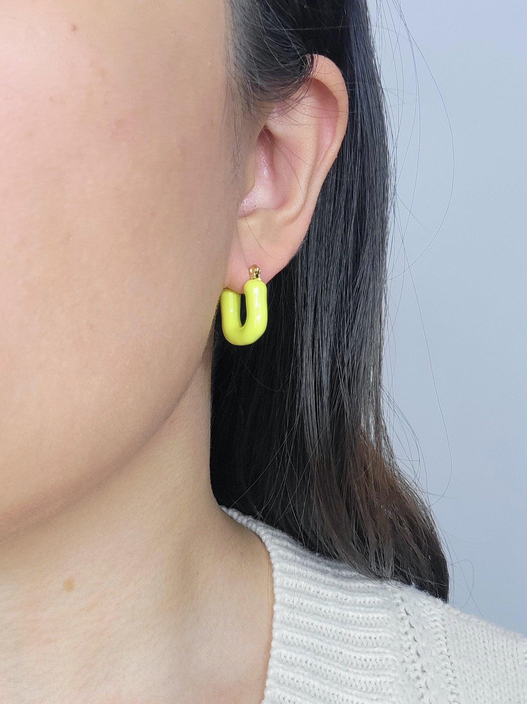 PUFFER EARRINGS in Yellow