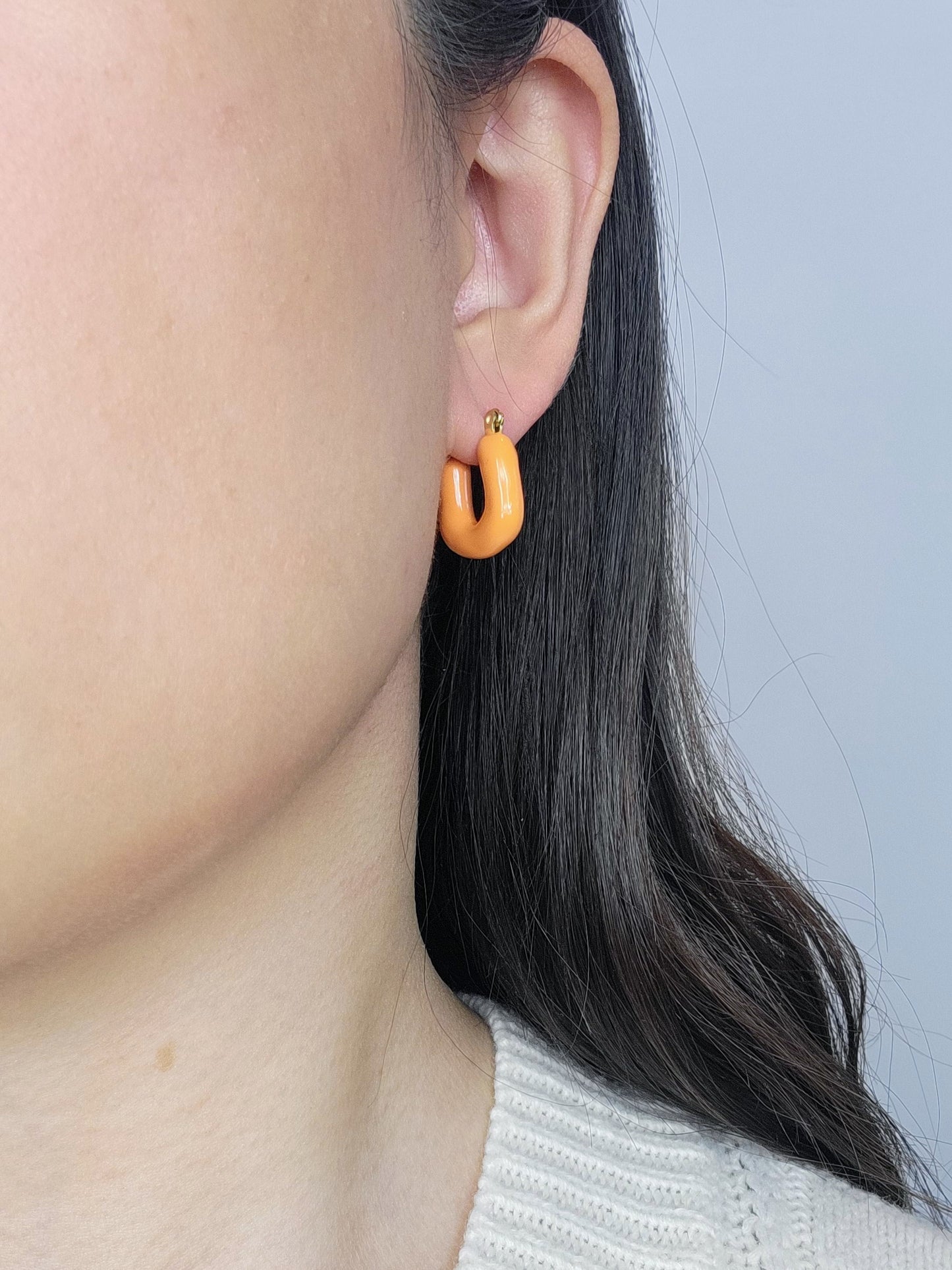 PUFFER EARRINGS in Orange