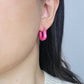 PUFFER EARRINGS in Raspberry