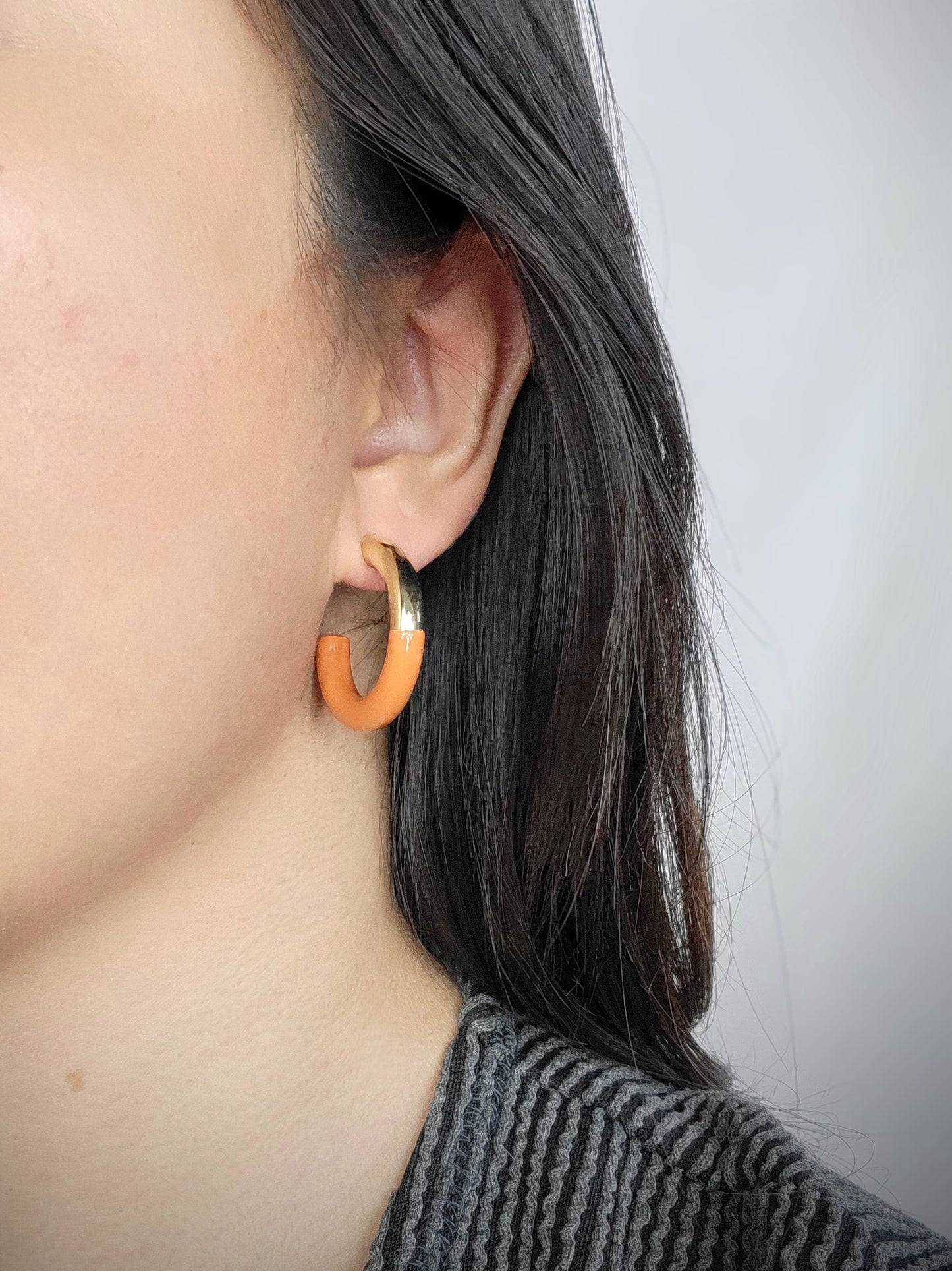 TWO TONED HOOPS in Golden Pumpkin