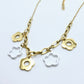 FLOWER POWER Necklace in Gold/White