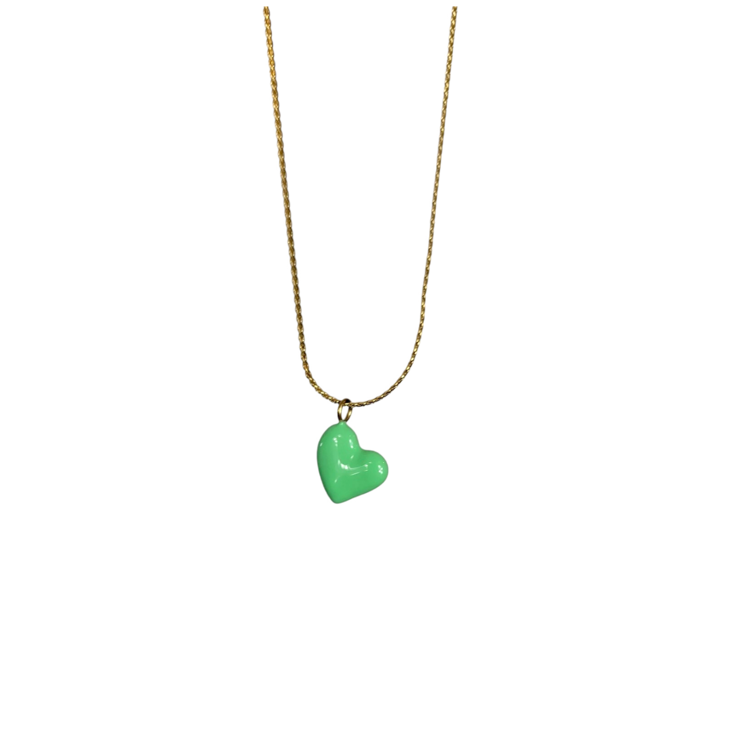 MINIMALIST HEART Necklace in Green