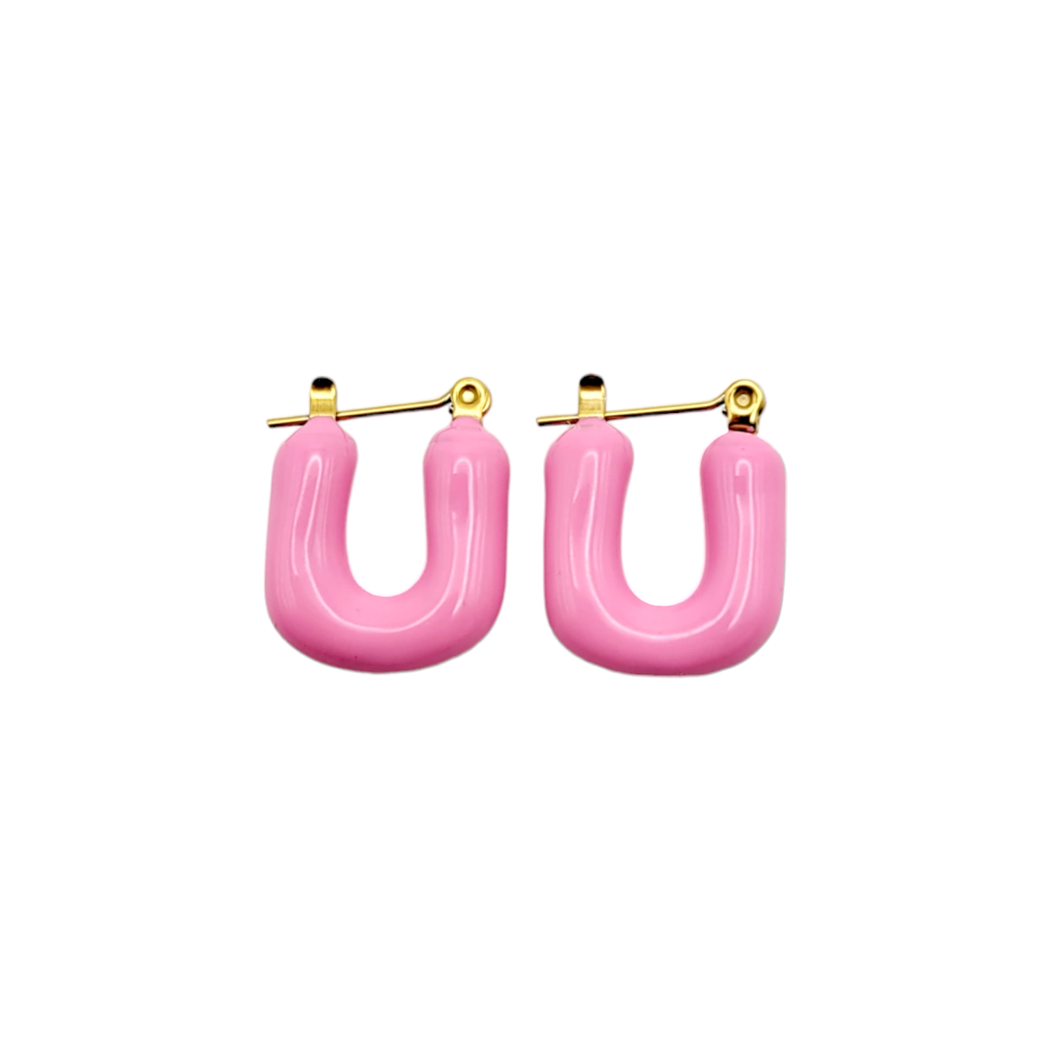 PUFFER EARRINGS in Pink