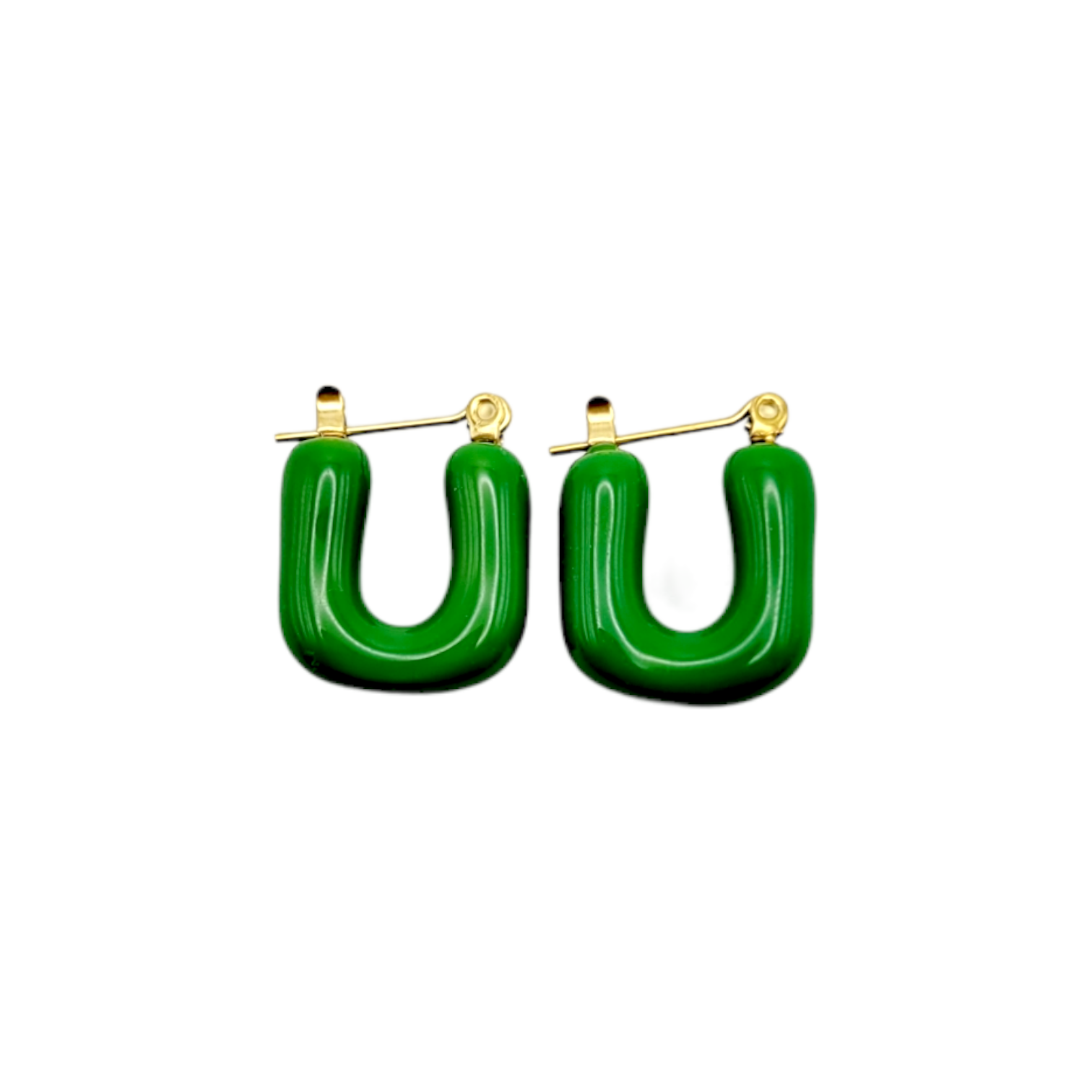 PUFFER EARRINGS in Green