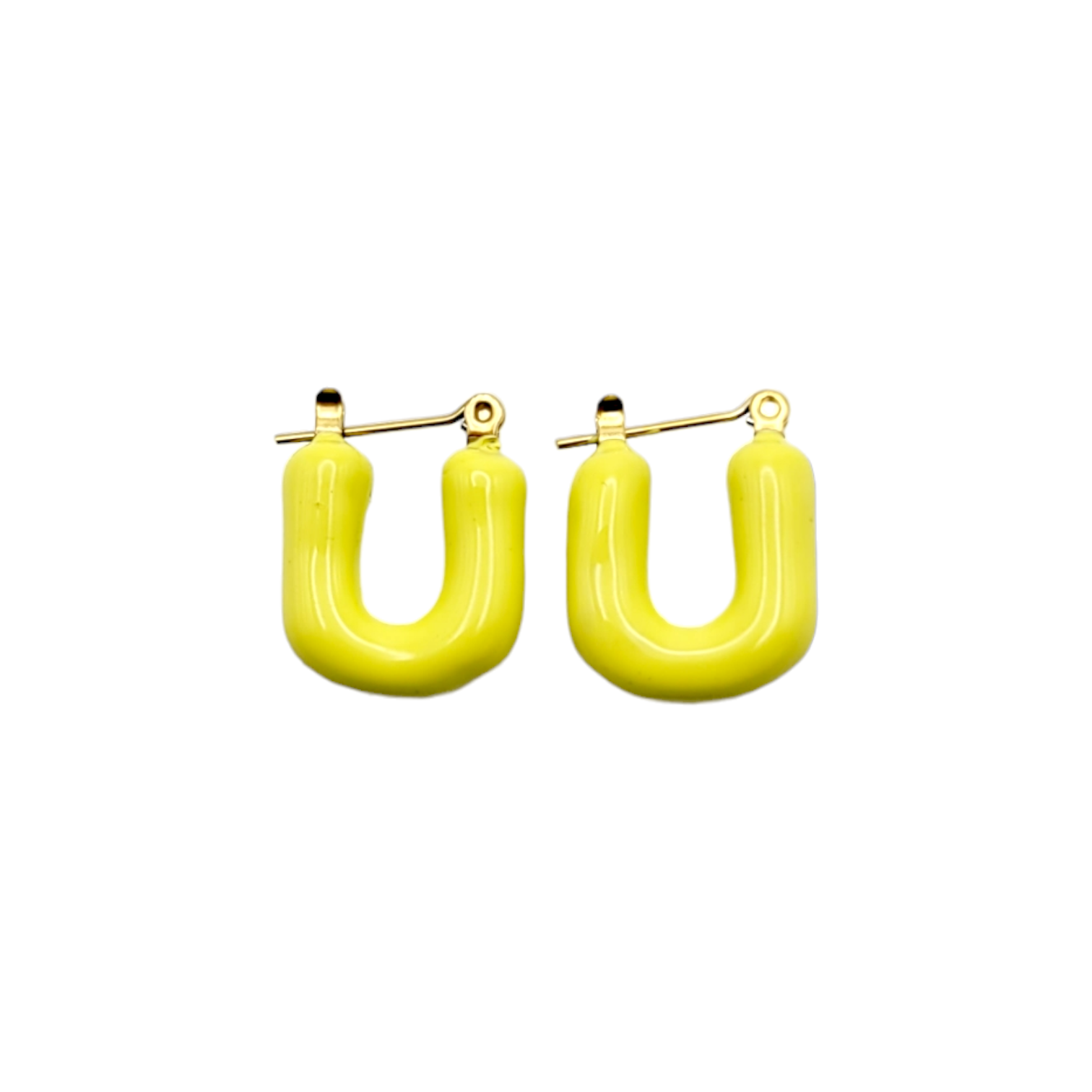 PUFFER EARRINGS in Yellow