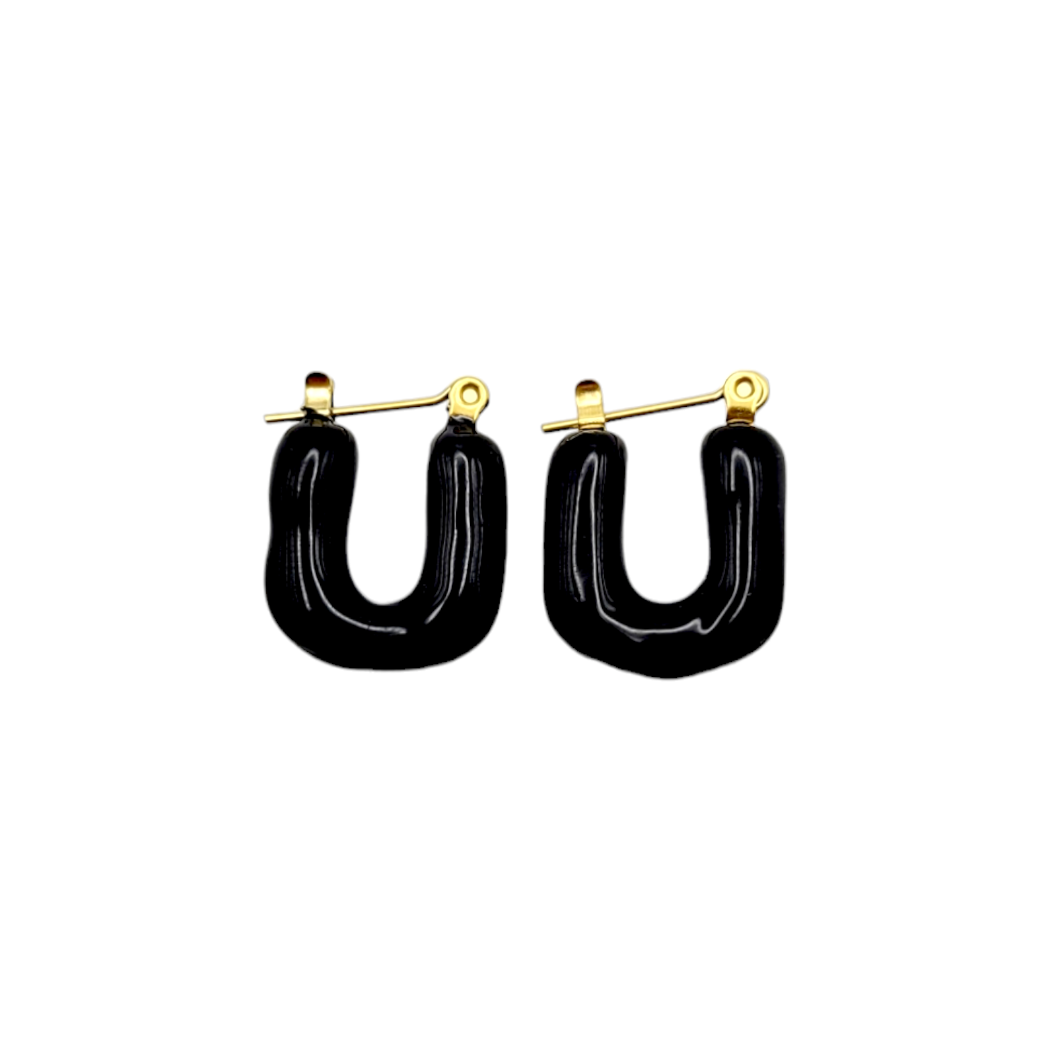 PUFFER EARRINGS in Black