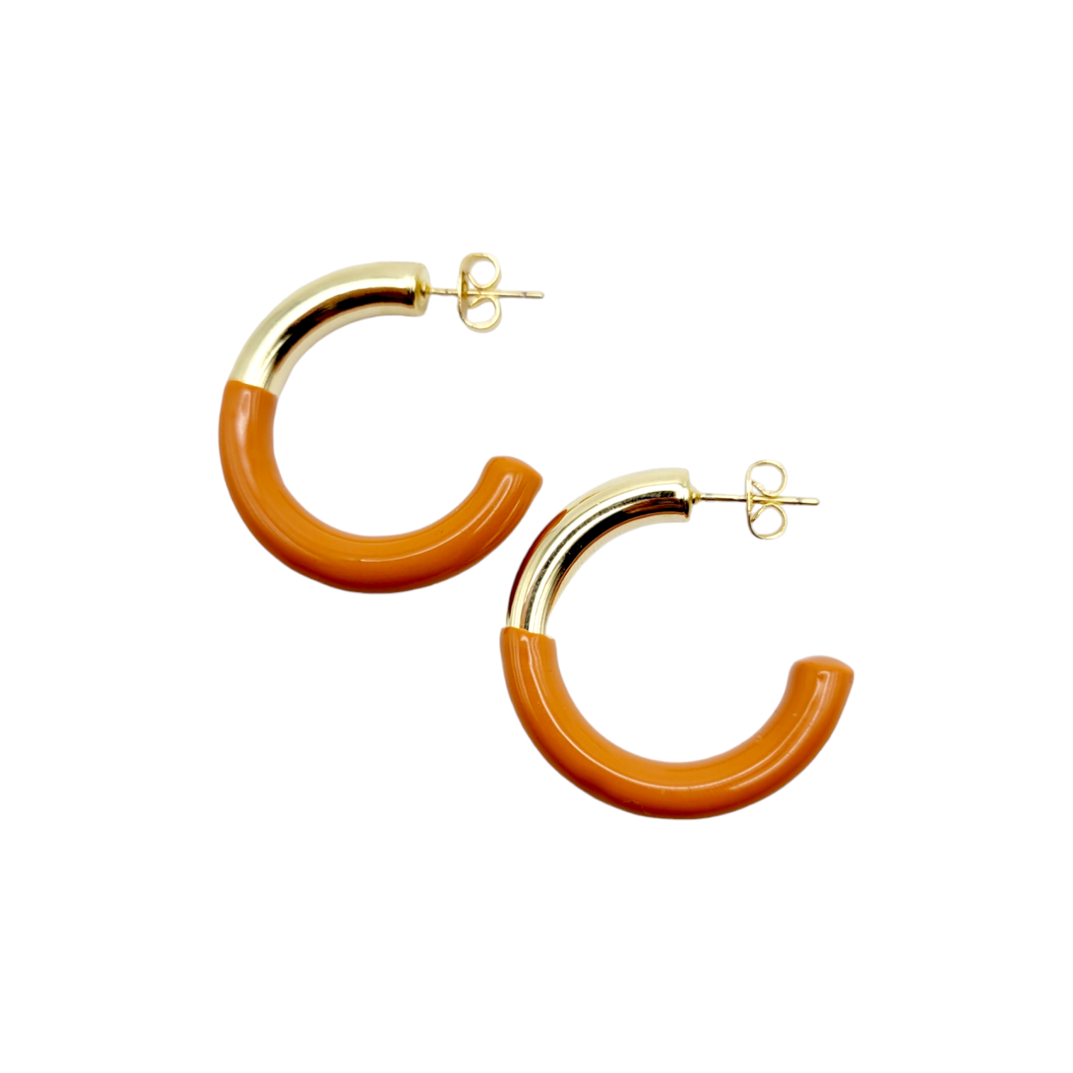 TWO TONED HOOPS in Golden Pumpkin