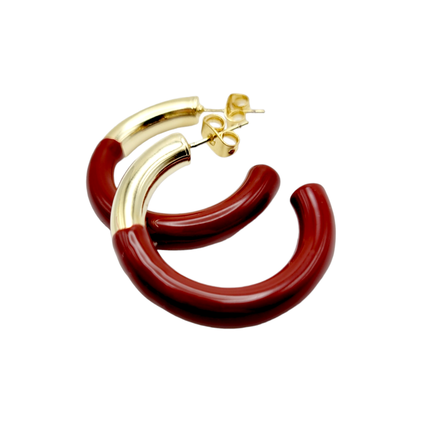 TWO TONED HOOPS in Golden Wine