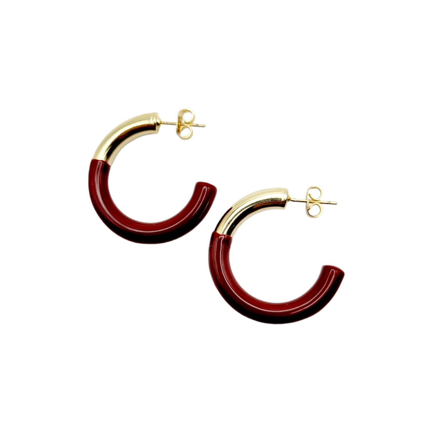 TWO TONED HOOPS in Golden Wine