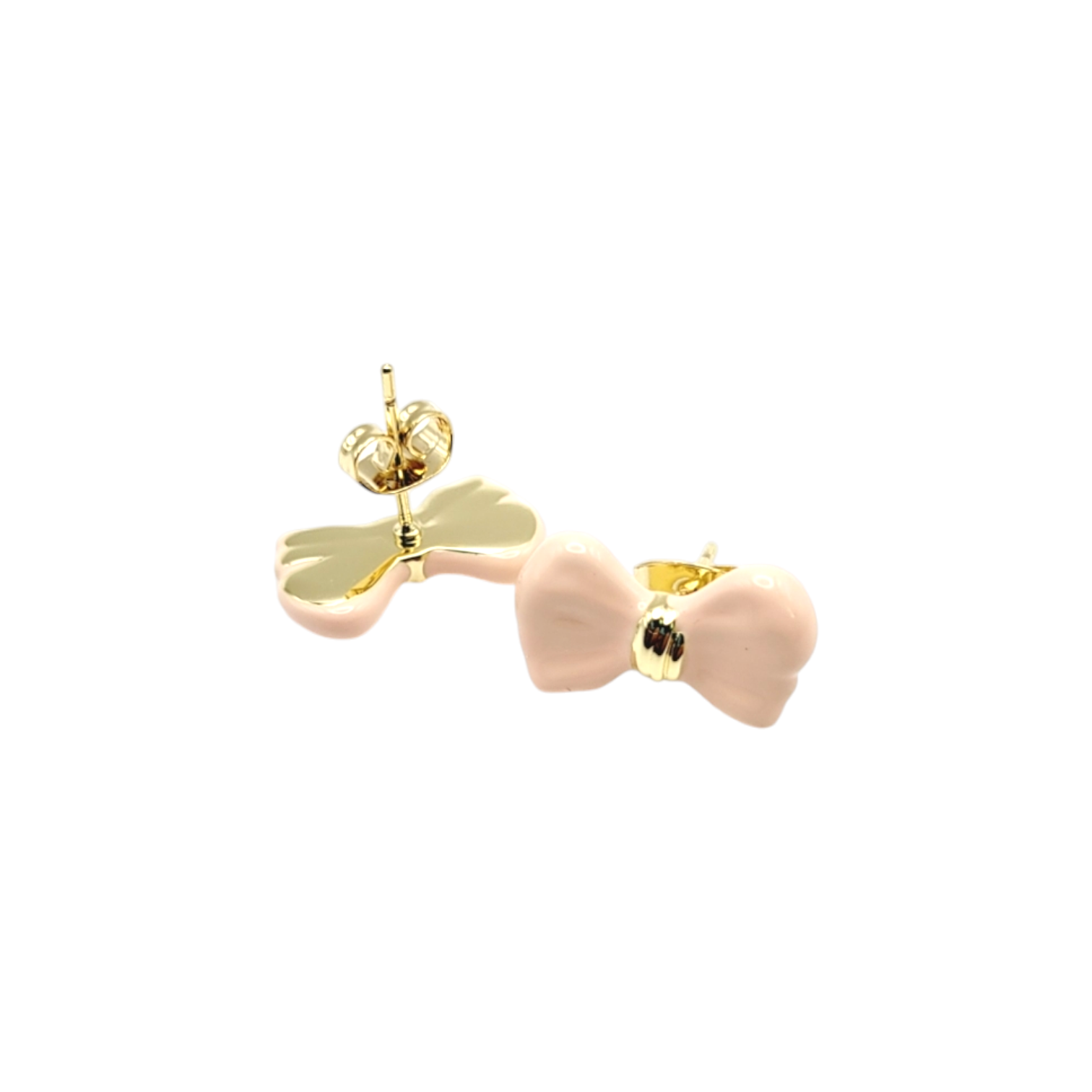 BOW EARRING in Ballet Nude