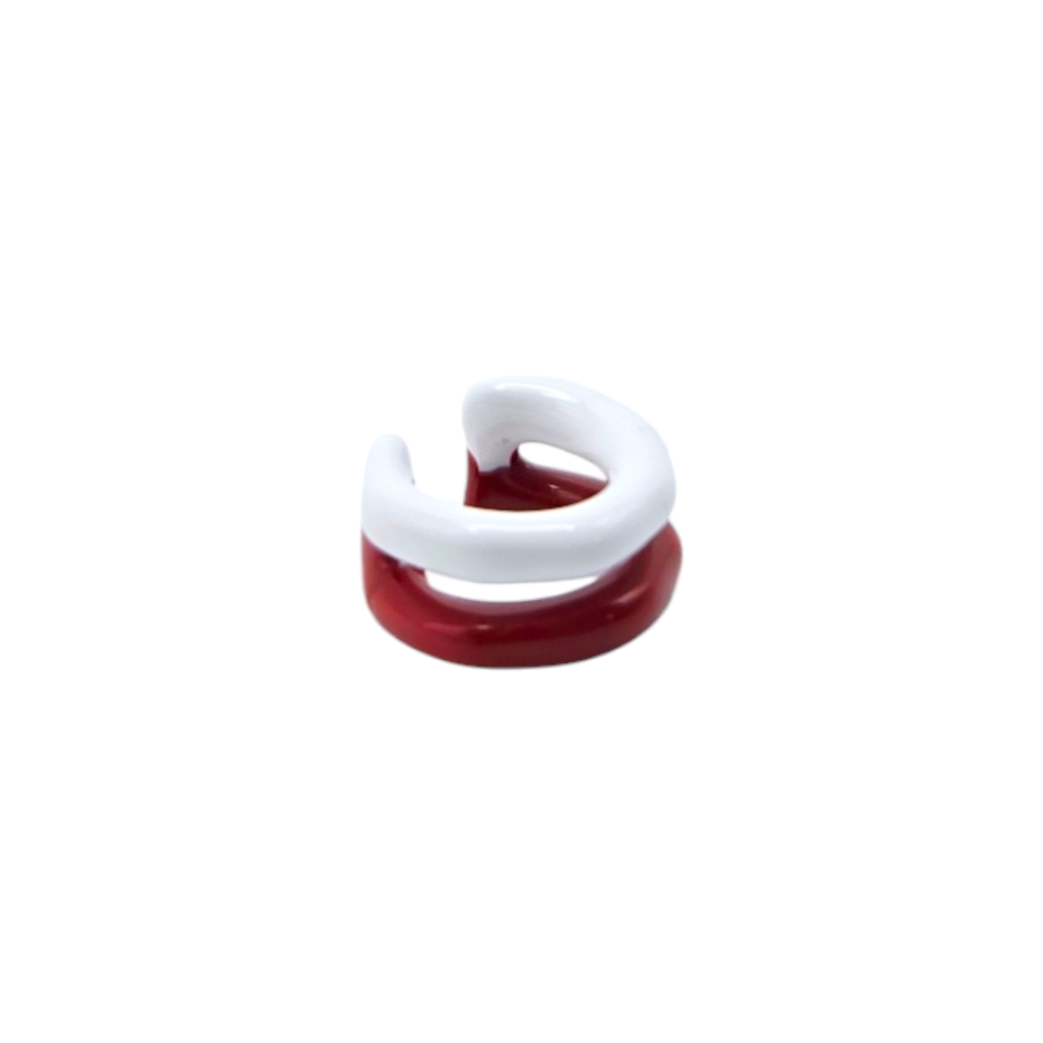 TWO TONE EAR CUFF [Single Cuff] - White and Red