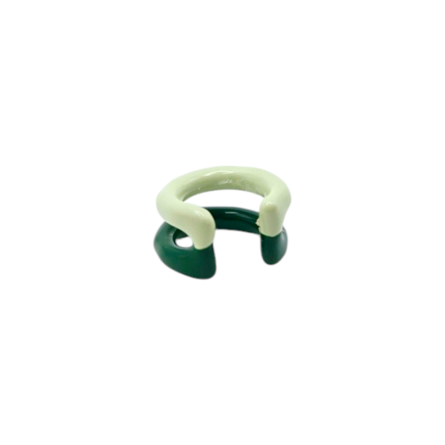 TWO TONE EAR CUFF [Single Cuff] - Light/Dark Green