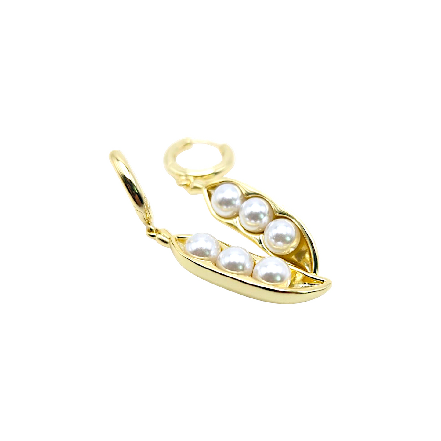 PEAS IN A POD - Gold with White Pearls