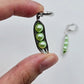 PEAS IN A POD - Silver with Green Pearls