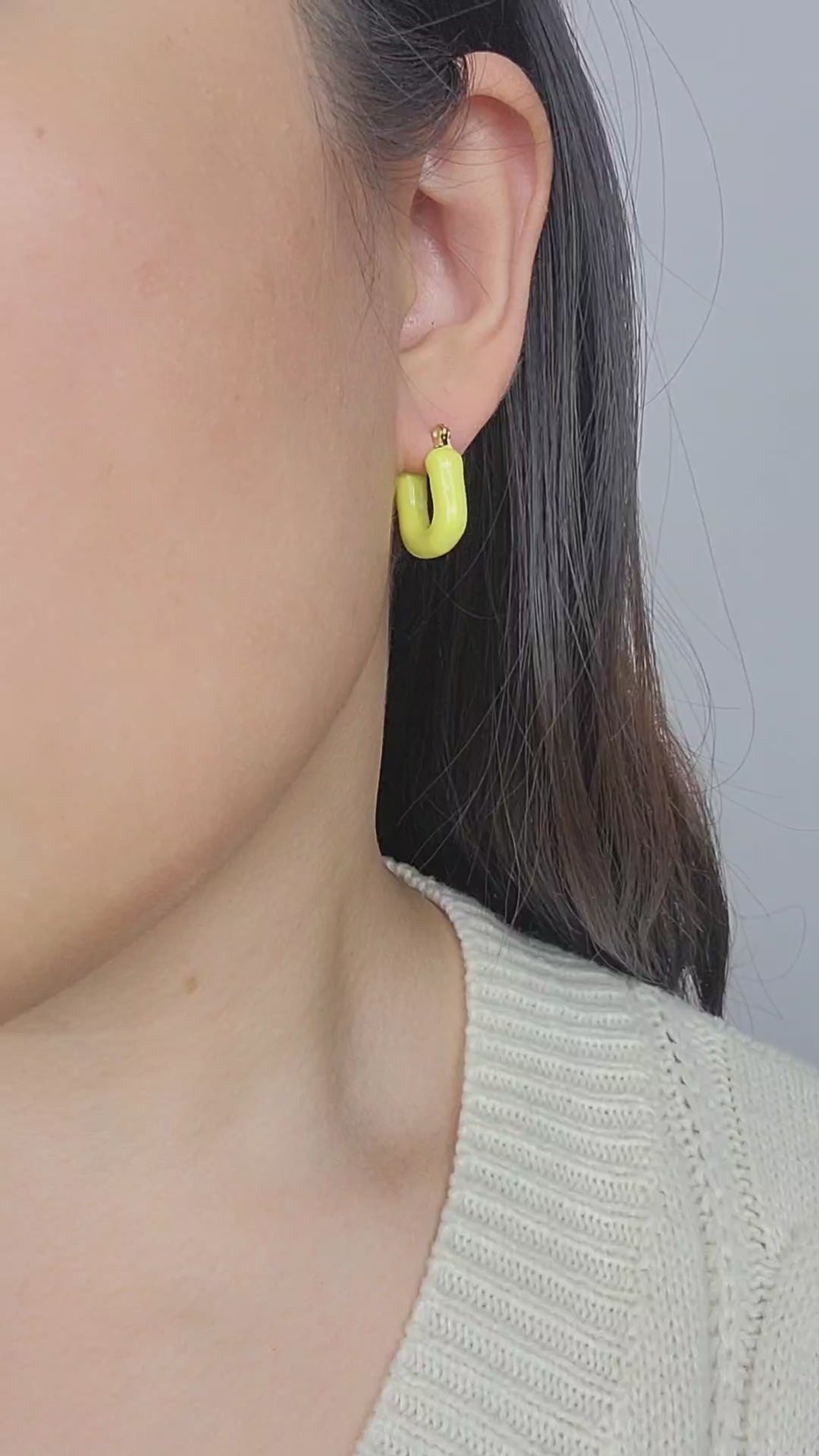 PUFFER EARRINGS in Yellow