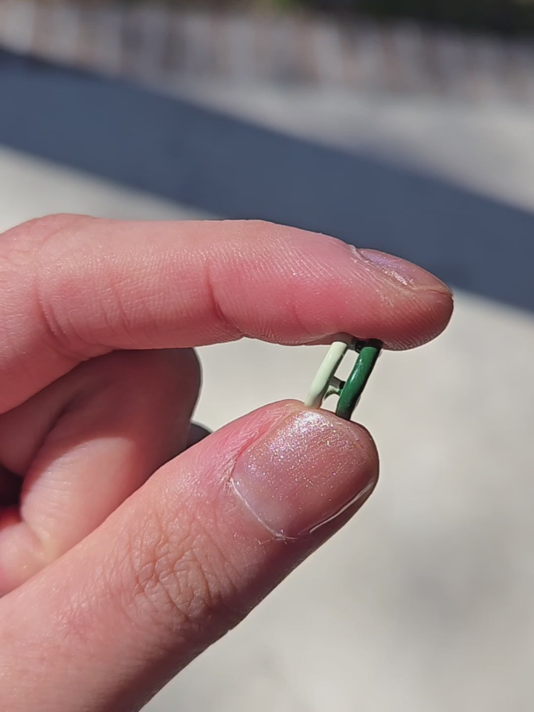 TWO TONE EAR CUFF [Single Cuff] - Light/Dark Green