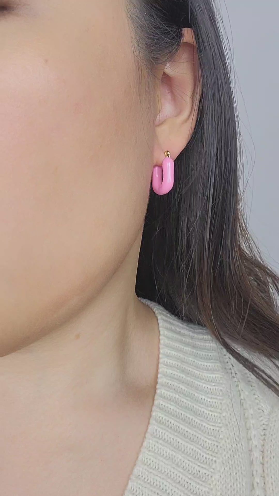 PUFFER EARRINGS in Pink