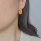 PUFFER EARRINGS in Orange