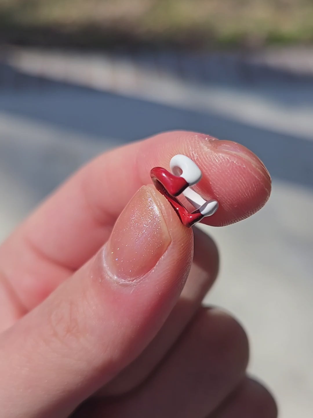 TWO TONE EAR CUFF [Single Cuff] - White and Red