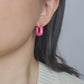 PUFFER EARRINGS in Raspberry