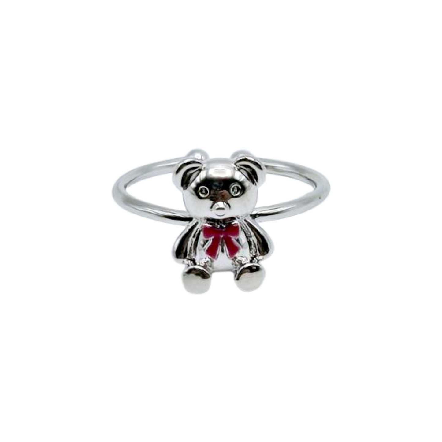 TEDDY BEAR RING in Silver
