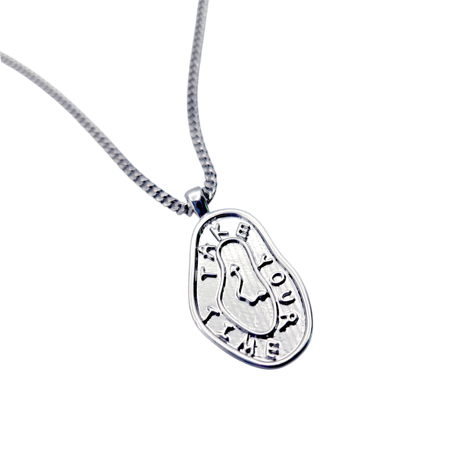TAKE YOUR TIME Clock Necklace