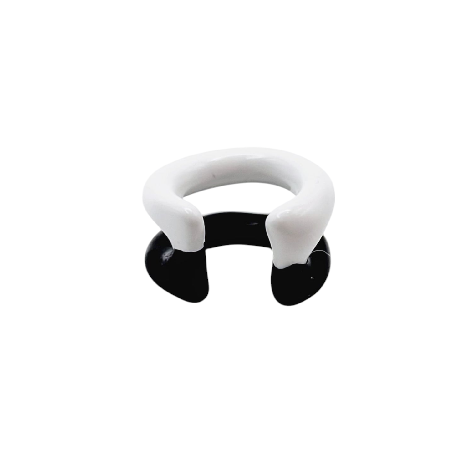 TWO TONE EAR CUFF [Single Cuff] - Black & White