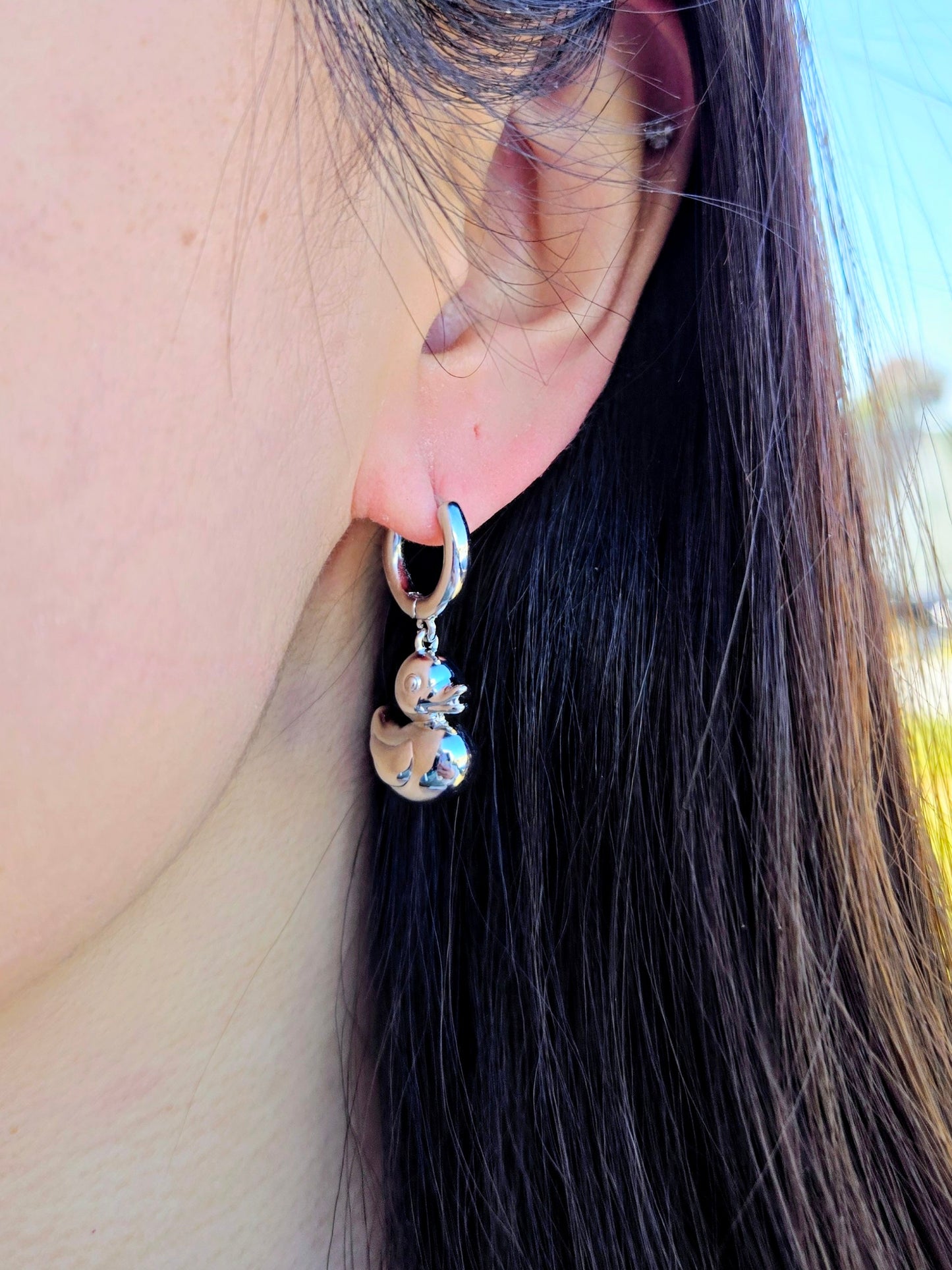 RUBBER DUCKY Earring 3 (Silver)