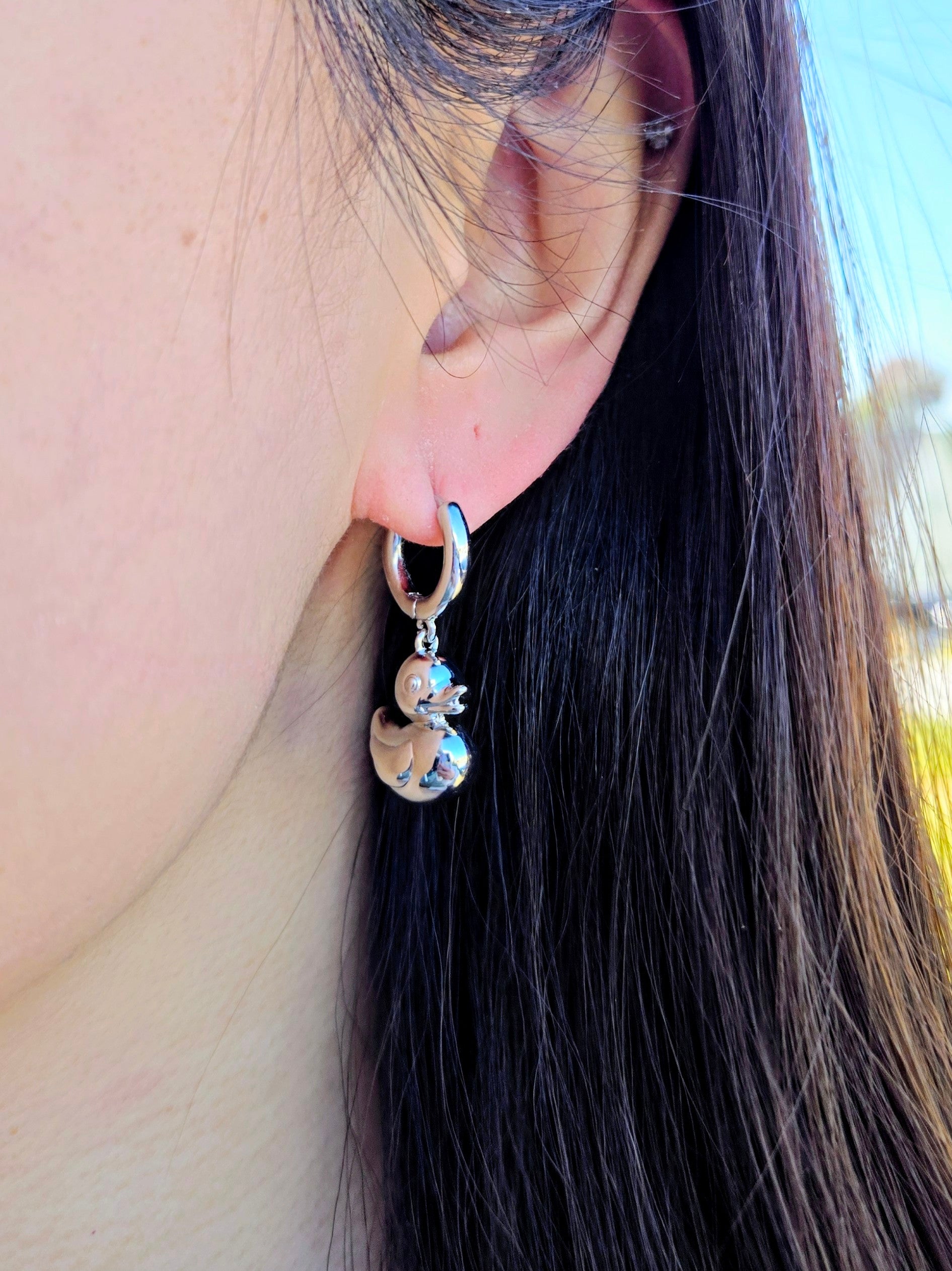 RUBBER DUCKY Earring 3 (Silver)