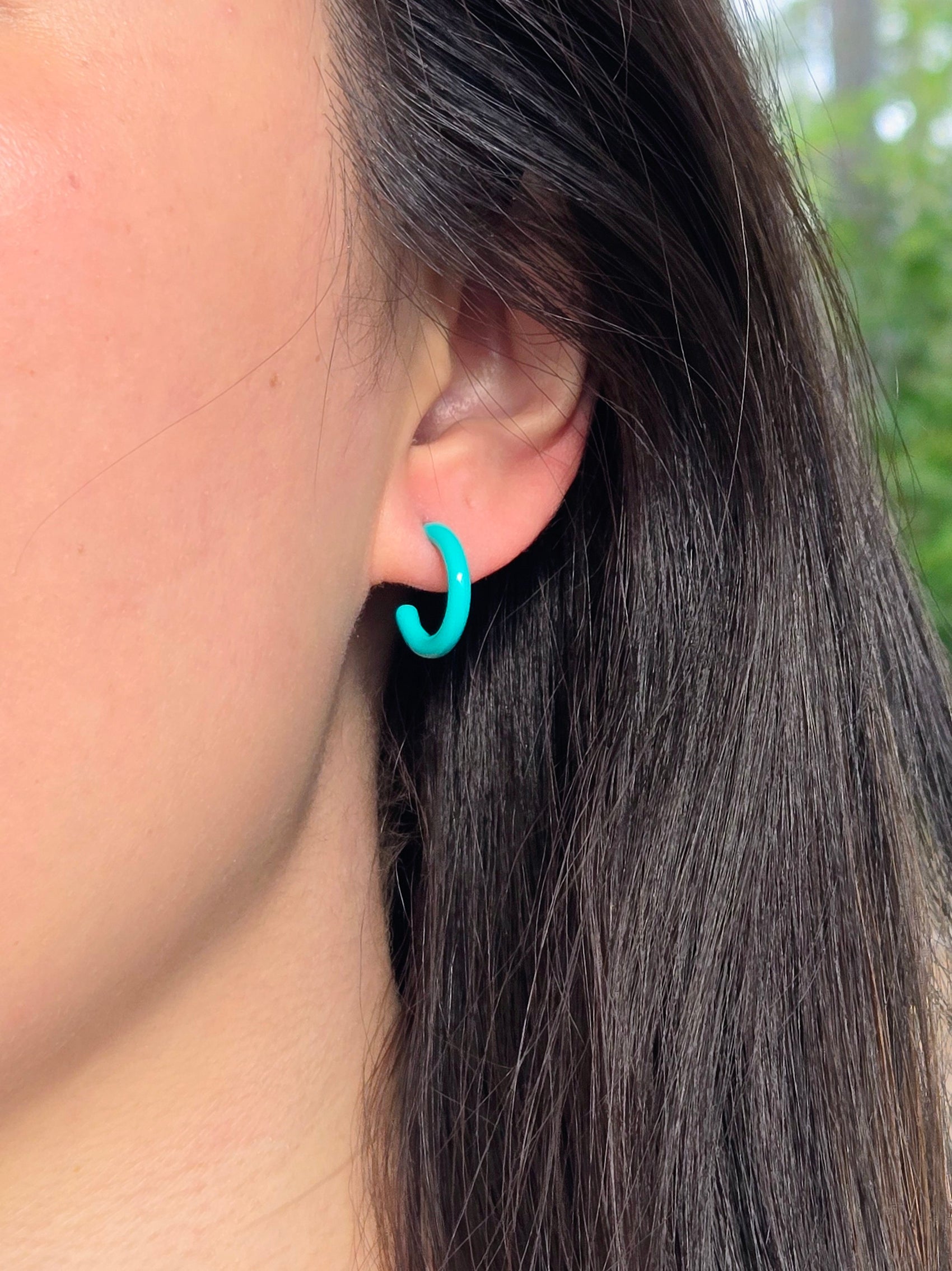 MINI HOOPS in Turquoise
