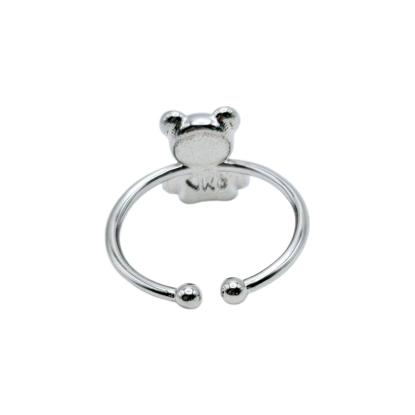 TEDDY BEAR RING in Silver