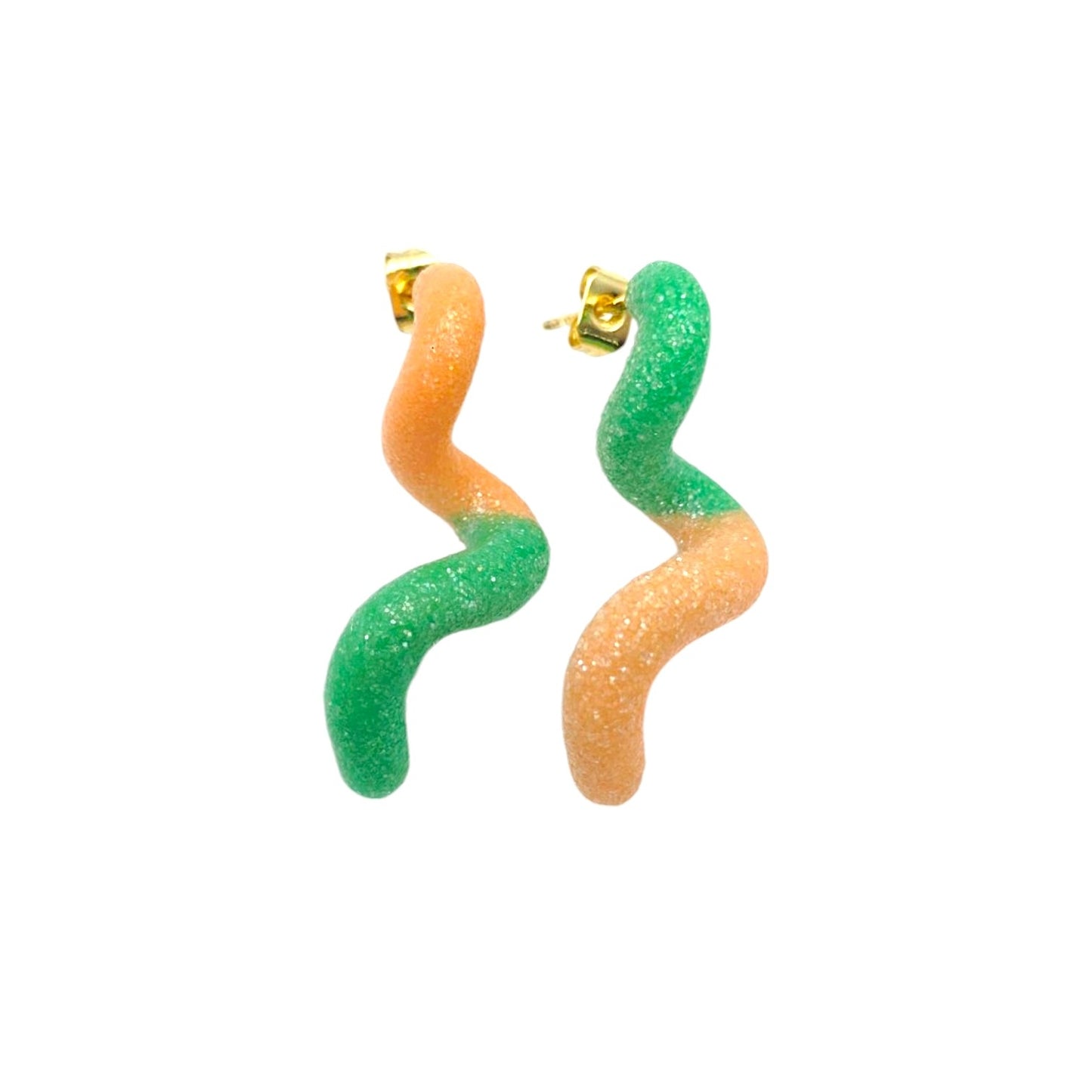 GUMMY WORMS - Green and Orange