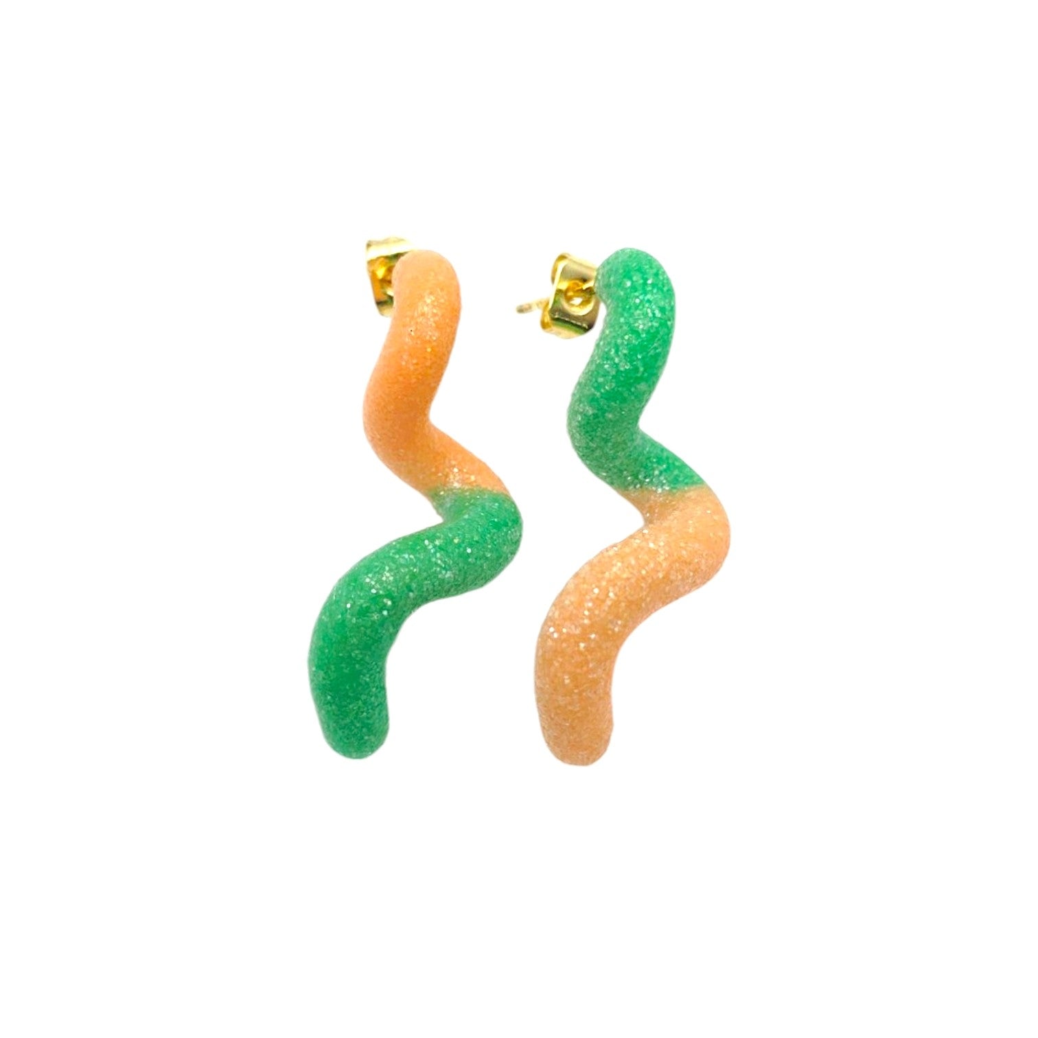 GUMMY WORMS - Green and Orange