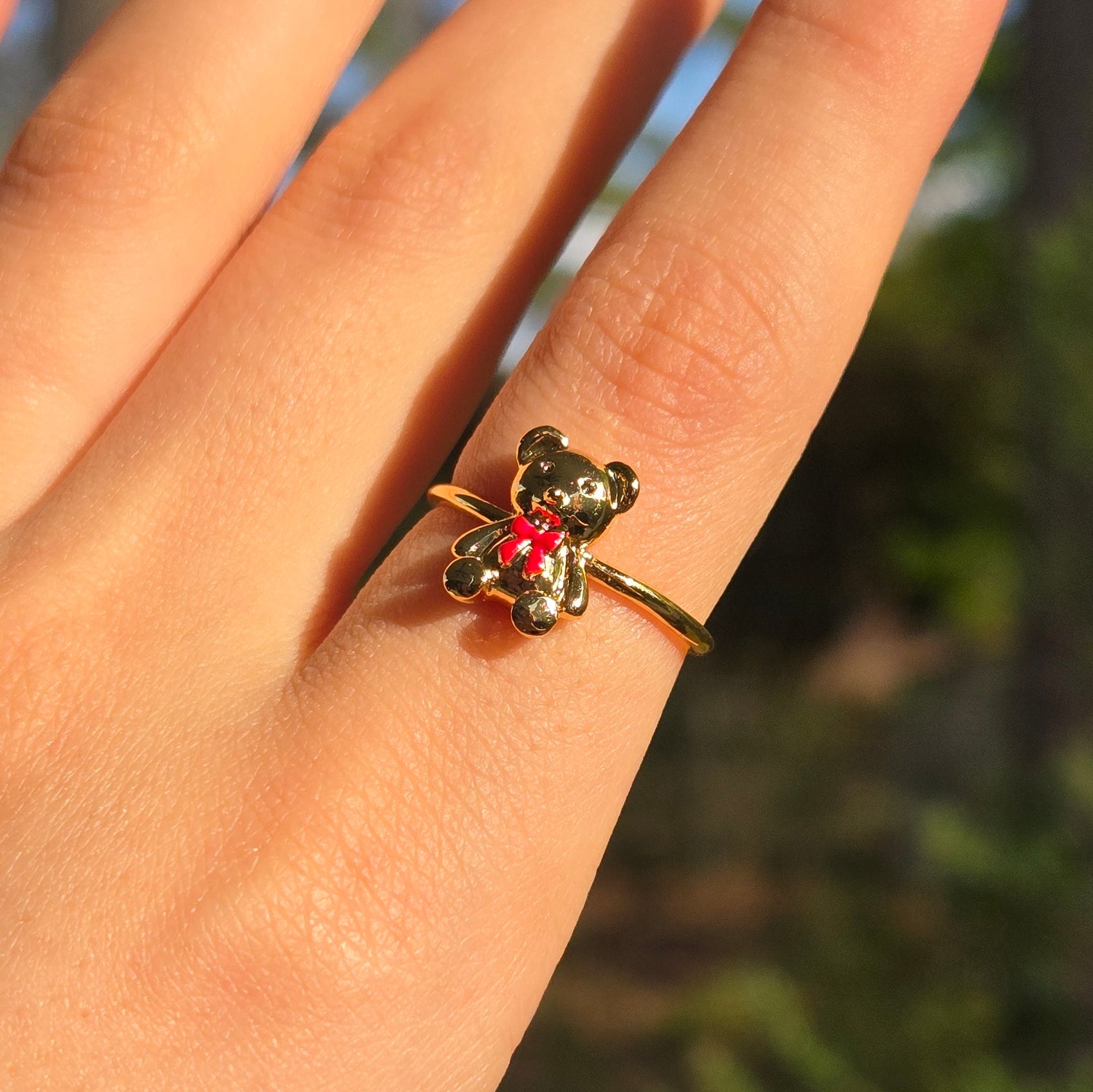 TEDDY BEAR RING in Gold