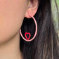 WEAR YOUR HEART ON YOUR HOOPS in Pink